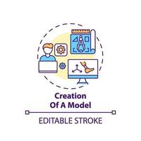 icône de concept de création de modèle vecteur