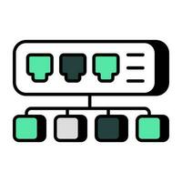 branché vecteur conception de ethernet les ports