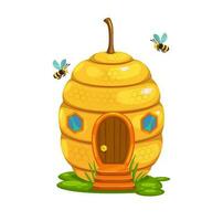 abeille ruche dessin animé Fée loger, habitation de abeille vecteur