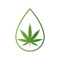 médical cannabis, chanvre à l'intérieur goutte. cbd pétrole logo. vecteur