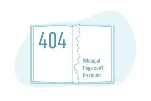 livre ou carnet avec 404 déchiré en dehors page vecteur