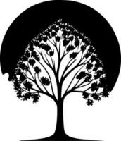 arbre - noir et blanc isolé icône - vecteur illustration