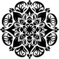 mandala - noir et blanc isolé icône - vecteur illustration