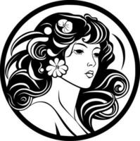 art nouveau, noir et blanc vecteur illustration