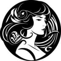 art nouveau, noir et blanc vecteur illustration