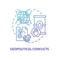 icône de concept de conflits géopolitiques vecteur