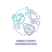 icône de concept de diversification de l & # 39; approvisionnement énergétique vecteur