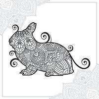 mandala de lapin. éléments décoratifs vintage. motif oriental, illustration vectorielle. vecteur