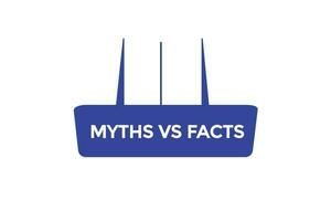 mythes contre les faits vecteurs.sign étiquette bulle discours mythes contre les faits vecteur