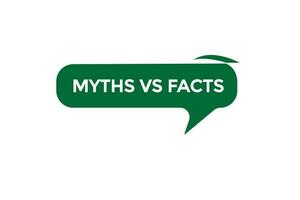 mythes contre les faits vecteurs.sign étiquette bulle discours mythes contre les faits vecteur