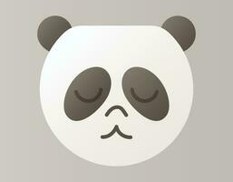 vecteur isolé icône de en train de dormir mignonne Panda tête dans plat style.