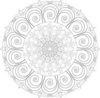 vecteur dessin pour coloration livre. géométrique floral modèle. contour dessin sur une blanc Contexte. mandala.