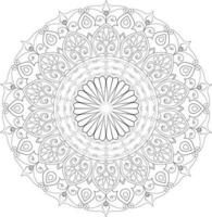 vecteur dessin pour coloration livre. géométrique floral modèle. contour dessin sur une blanc Contexte. mandala.