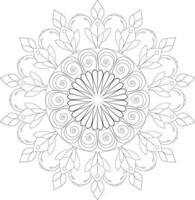 vecteur dessin pour coloration livre. géométrique floral modèle. contour dessin sur une blanc Contexte. mandala.