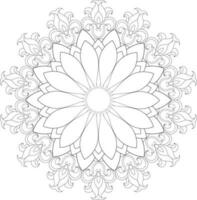 vecteur dessin pour coloration livre. géométrique floral modèle. contour dessin sur une blanc Contexte. mandala.