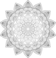 vecteur dessin pour coloration livre. géométrique floral modèle. contour dessin sur une blanc Contexte. mandala.