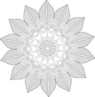 vecteur dessin pour coloration livre. géométrique floral modèle. contour dessin sur une blanc Contexte. mandala.