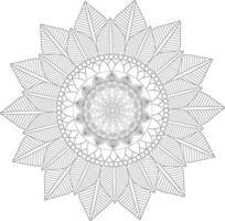 vecteur dessin pour coloration livre. géométrique floral modèle. contour dessin sur une blanc Contexte. mandala.