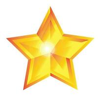 3d d'or pétillant étoile, 3d Créatif multicolore étoile, d'or pente étoile forme vecteur