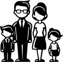 famille, noir et blanc vecteur illustration