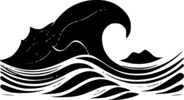 vagues, minimaliste et Facile silhouette - vecteur illustration