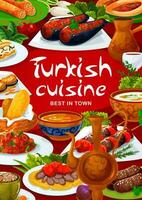 turc nourriture plat, dinde cuisine restaurant menu vecteur