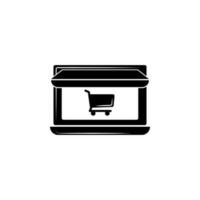 ordinateur portable, achat, achats Chariot vecteur icône illustration