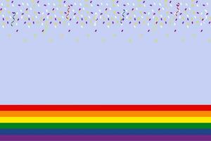 fierté mois Contexte lgbtq fierté drapeau couleurs. vecteur bannière avec arc en ciel cœur. symbole de fierté mois juin soutien. copie espace