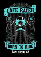 ancien chemise conception de café coureur moto club vecteur