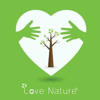 main étreinte l'amour Naturel concept.sign dans le ligne art style.a magnifique écologiquement amical Naturel vecteur
