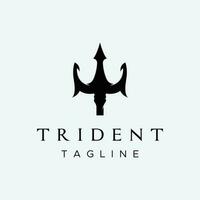 Facile ancien poseion trident lance modèle logo conception. vecteur