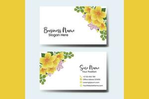 affaires carte modèle Jaune hibiscus fleur .double face Jaune couleurs. plat conception vecteur illustration. papeterie conception