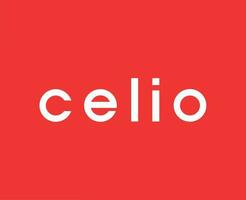 Célio logo marque vêtements symbole Nom blanc conception mode vecteur illustration avec rouge Contexte