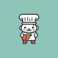 mascotte chef logo conception est amical et attrayant, parfait pour marques cette vouloir à vitrine leur culinaire compétence et hospitalité vecteur