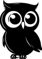 hibou, noir et blanc vecteur illustration