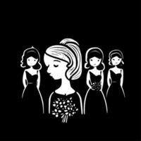 demoiselle d'honneur, minimaliste et Facile silhouette - vecteur illustration