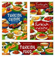 turc cuisine nourriture, authentique nationale vaisselle vecteur