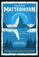 Suisse Alpes Matterhorn montagne, Voyage et tourisme vecteur