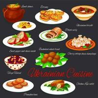 ukrainien nationale cuisine plats, vecteur