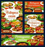 Portugais cuisine vecteur affiches, bannière ensemble