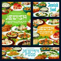 juif nourriture vecteur bannières avec traditionnel vaisselle