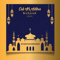 eid Al adha 2023 mubarak social médias Publier modèle-04 vecteur
