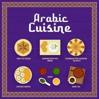 arabe cuisine vecteur menu dans Oriental Cadre