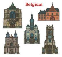 Belgique Repères, cathédrales et vieux architecture vecteur