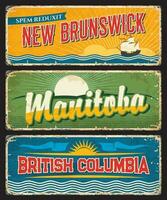 Nouveau le brunswick, manitoba, Britanique colombie assiettes vecteur