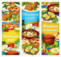 ukrainien nourriture, Ukraine cuisine vecteur bannières ensemble