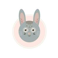 vecteur illustration de dessin animé plat lapin dans gris et rose couleurs