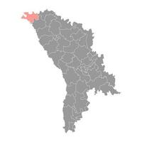 briceni district carte, Province de moldavie. vecteur illustration.