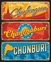 chonburi chanthaburi chachegsau Thaïlande les provinces vecteur