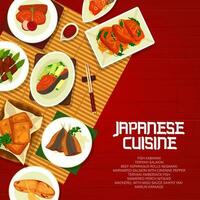 Japonais cuisine vecteur nourriture Japon dessin animé affiche